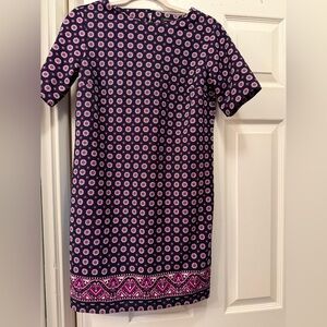 Banana Republic Pink and Purple Sheath Dress Short Sleeve Casual